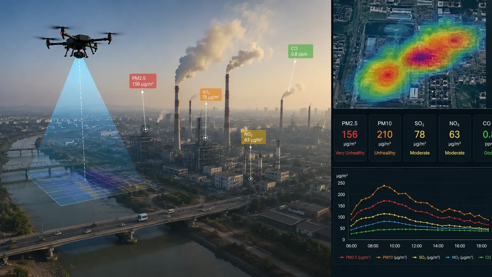Drone pollution monitoring
