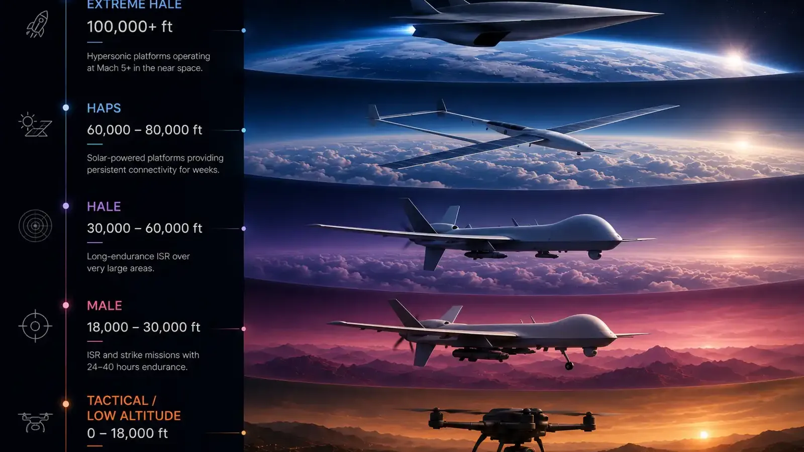 Types of drones by altitude