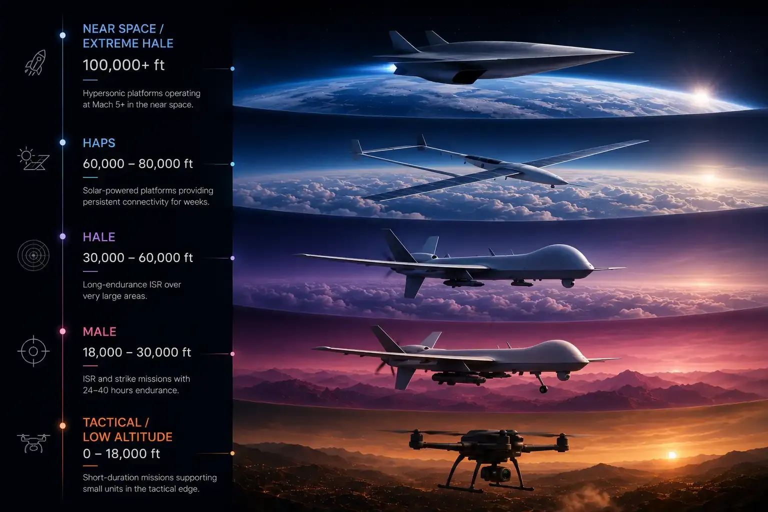 Types of drones by altitude
