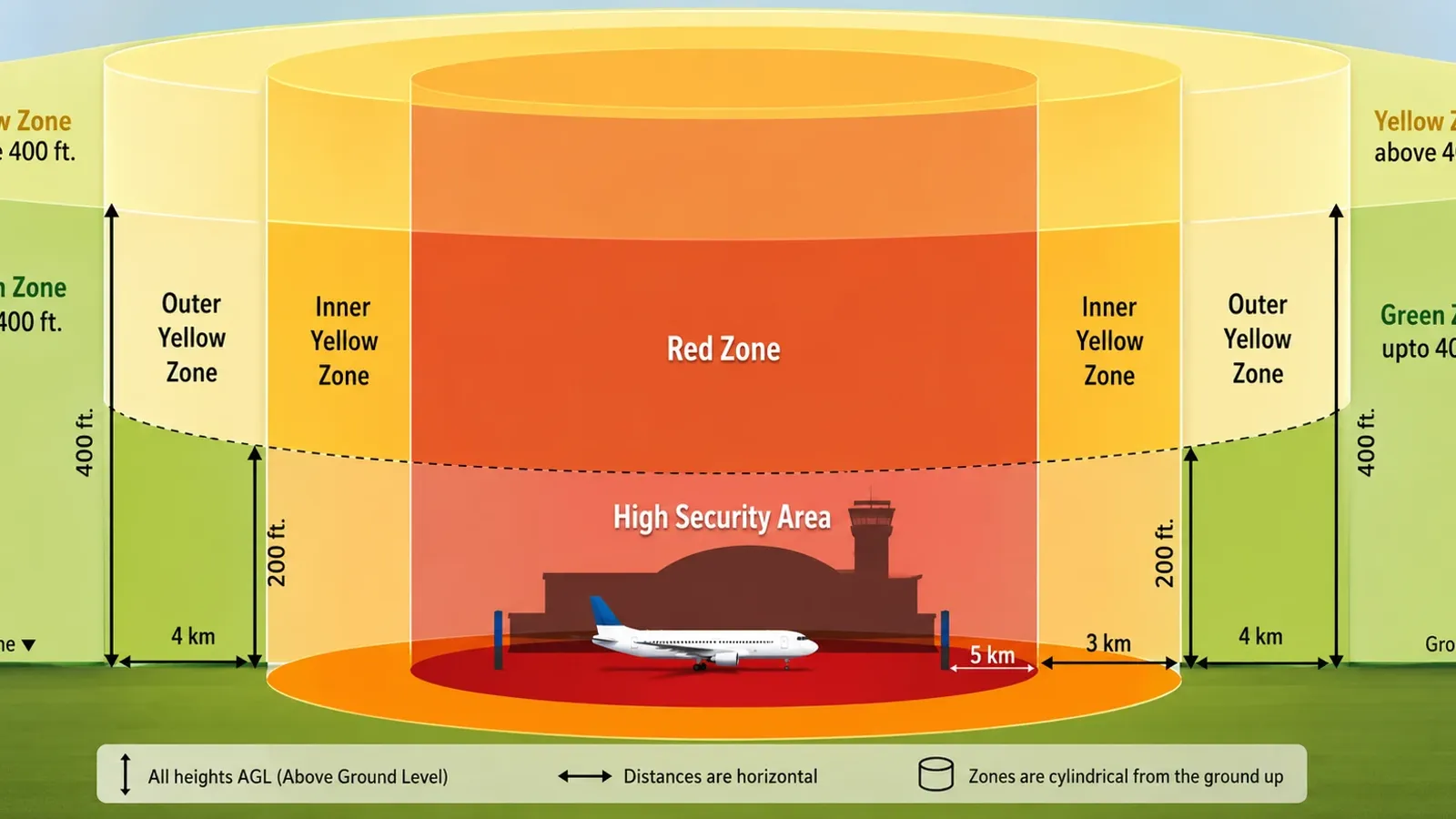 India's drone airspace zone map